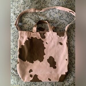 BAGGU purple cow print duck bag